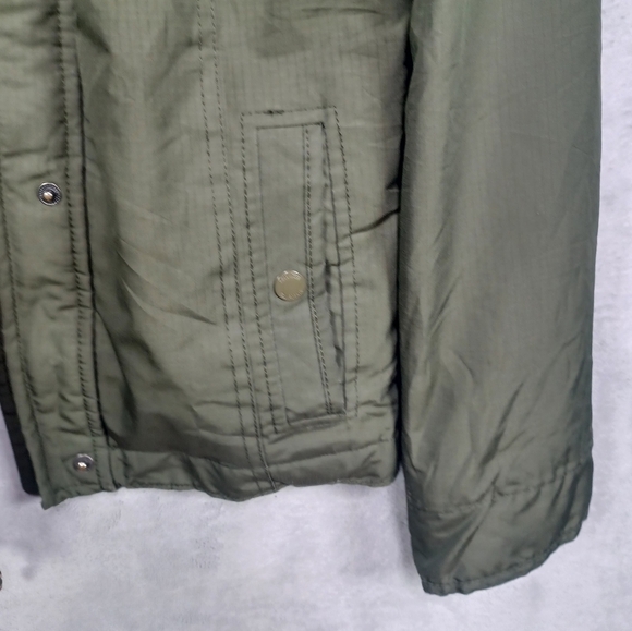 Hollister Girls Youth Large Green Hooded Winter Jacket Fleece Lined Zip Up Coat - Picture 7 of 13